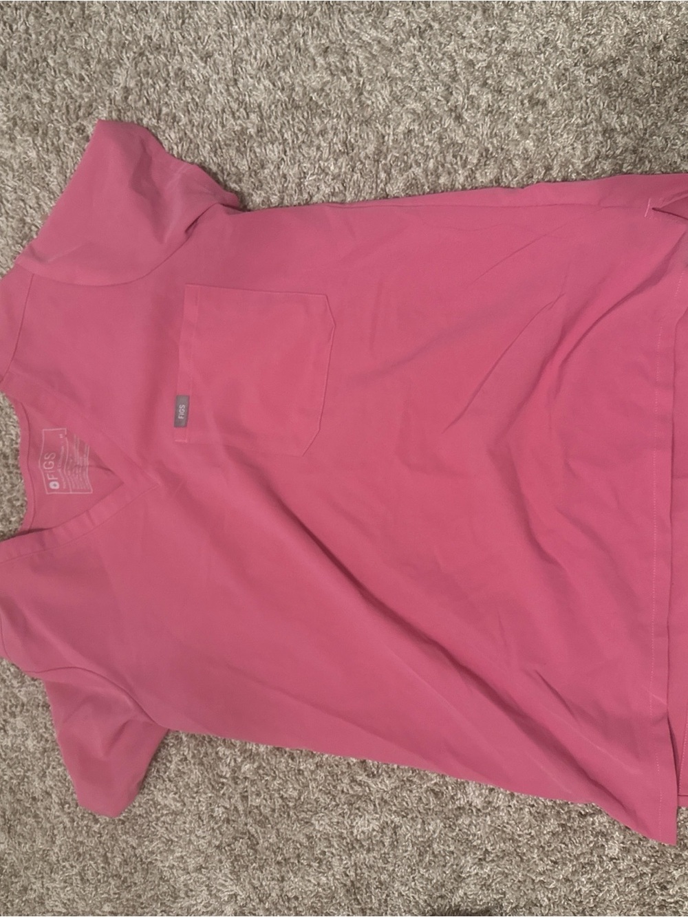 Women’s Pink V-Neck Pocket scrub Shirt